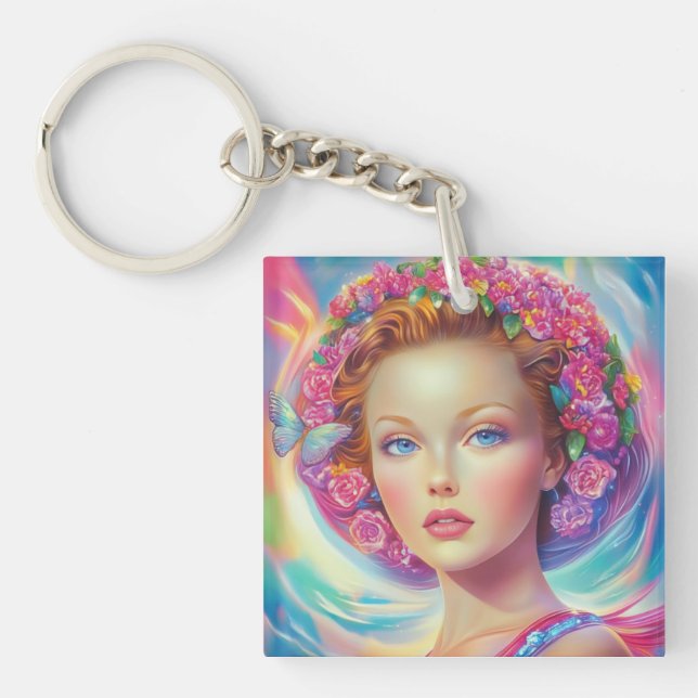Porte-clefs Portrait de couronne éthérée (Devant)