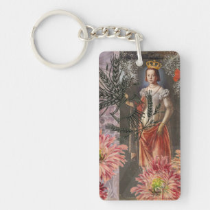 Porte-clefs Portrait de femme Vierge Antique Coloré Riche