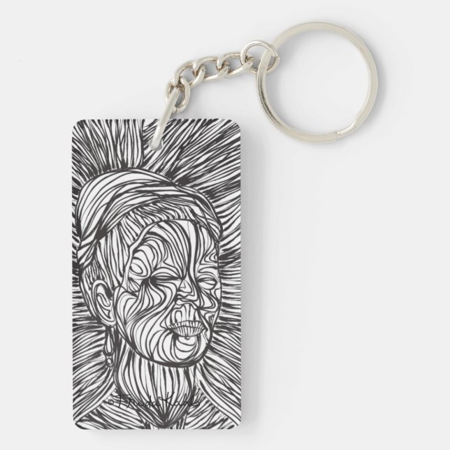Porte-clefs Portrait de Frida Kahlo Lines (Dos)
