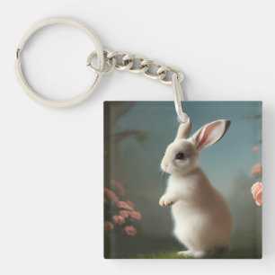 Porte-clefs Portrait de lapin mignon