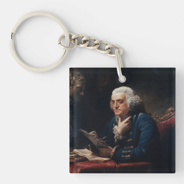 Porte-clefs Portrait de pouce, Benjamin Franklin Père fondateu (Devant)
