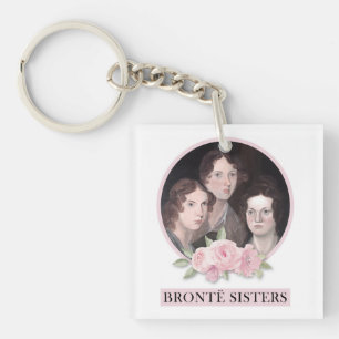 Porte-clefs Portrait de soeurs Bronte avec roses roses roses