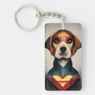 Porte-clefs Portrait de Superhero Dog  
