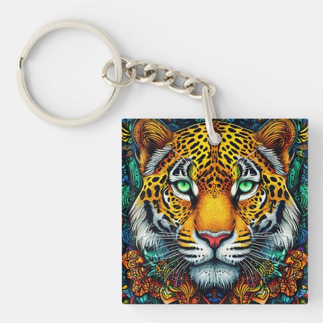 Porte-clefs Portrait de tigre (Devant)