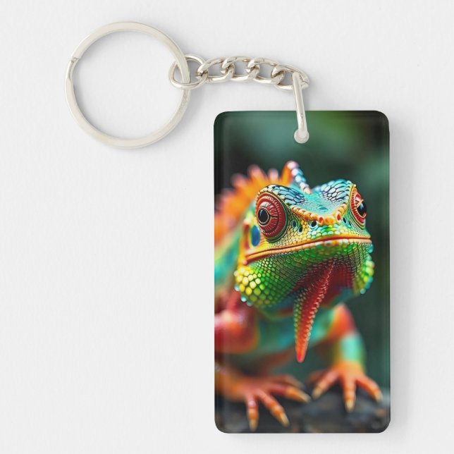 Porte-clefs Portrait d'iguane (Devant)