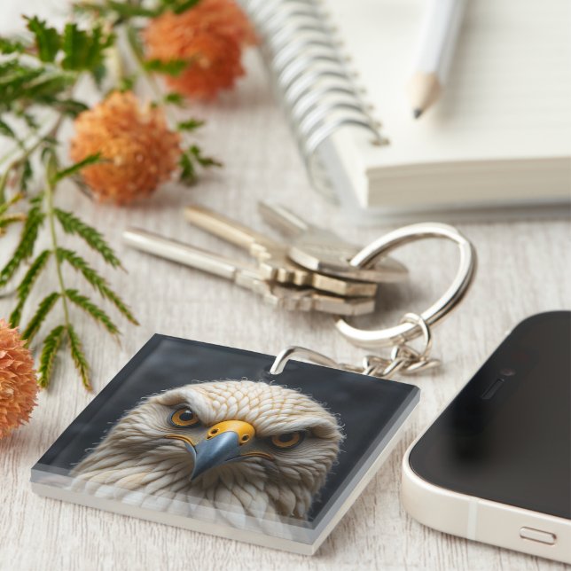 Porte-clefs Portrait d'oiseaux feuillés (Devant Droit)