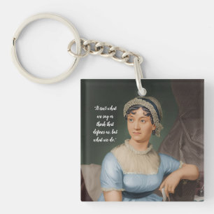 Porte-clefs Portrait et citation de Jane Austen