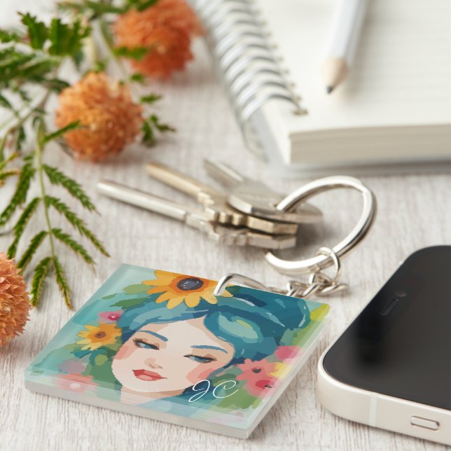 Porte-clefs Portrait Floral Daydream (Devant Droit)