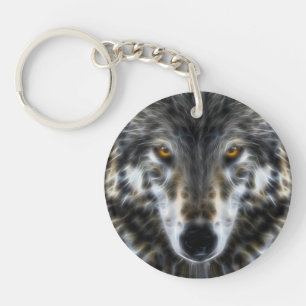 Porte-clefs Portrait inspiré de conception de loup