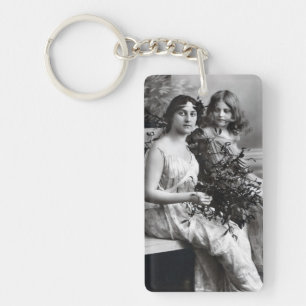 Porte-clefs Portrait intemporel de mère et fille 