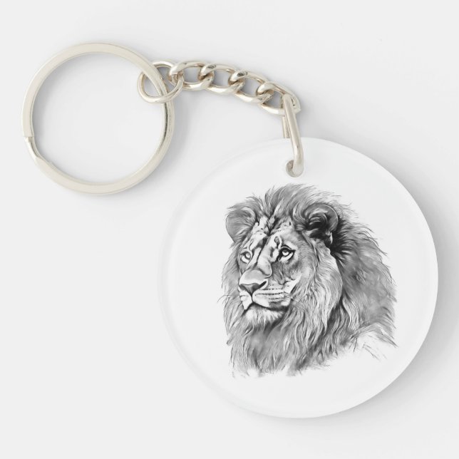 Porte-clefs Portrait Lion puissant (Devant)