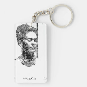 Porte-clefs Portrait noir et blanc de Frida Kahlo