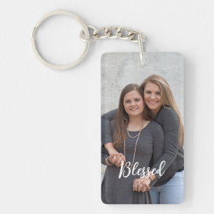 Porte-clefs Portrait vertical personnalisé avec photo personne