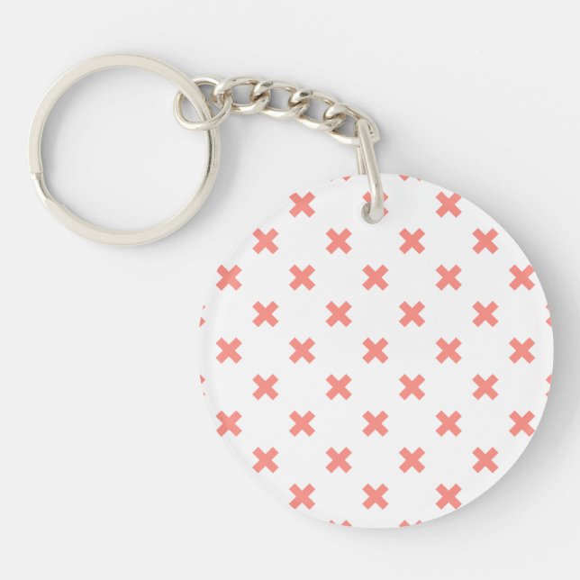 Porte-clefs Poser les points de croix sur blanc (Devant)