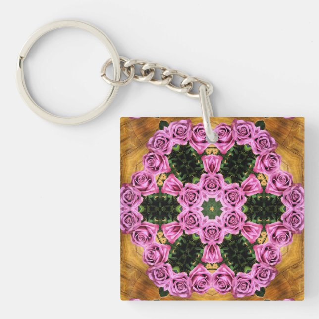Porte-clefs Positions de présences roses (Devant)