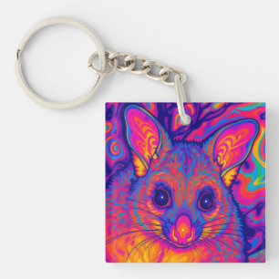 Porte-clefs possums australien psychédélique