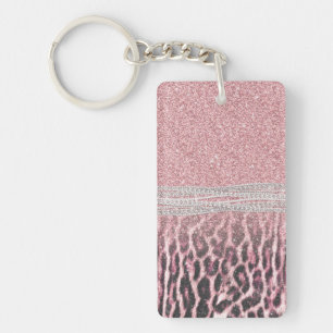 Porte-clefs poster de animal Chic Girly Pink Leopard Image