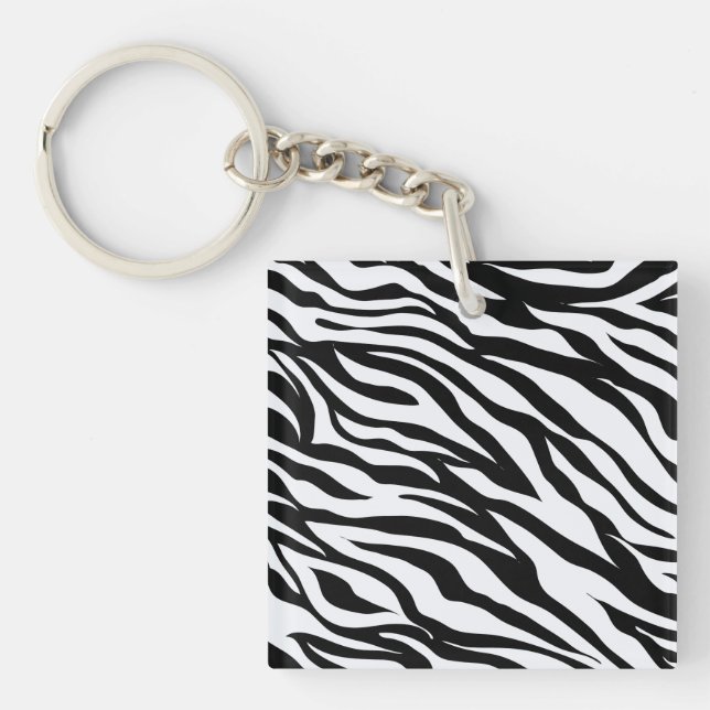 Porte-clefs Poster de animal de modèle Zèbre noir et blanc (Devant)