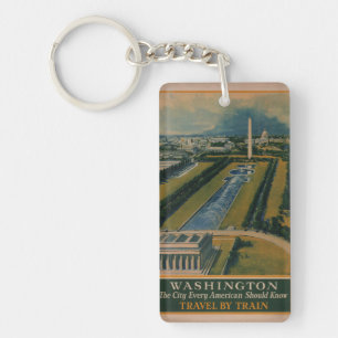 Porte-clefs Poster de voyage vintage Washington DC