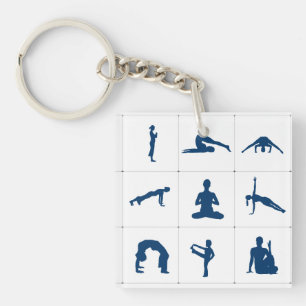 Porte-clefs Postures & Positions de Yoga Zen & Méditation