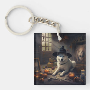 Porte-clefs Potirons d'Akita Halloween Épouvantables