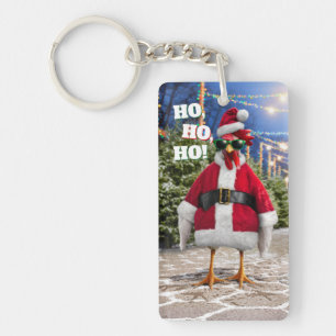 Porte-clefs Poule de Noël