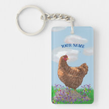 Poulet d'aquarelle et Fleurs sauvages