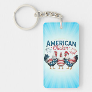 Porte-clefs Poulet patriotique américain du 4 juillet-62987