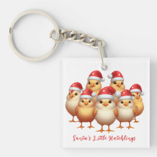 Porte-clefs Poulets de Noël de bébé, Père Noël de petits enfan