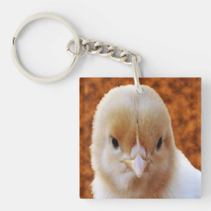 Porte-clefs Poulets jaunes Fluffy Baby,
