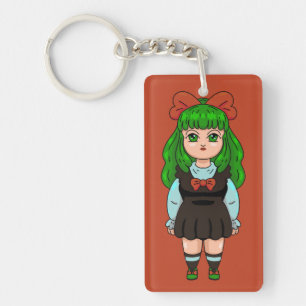 Porte-clefs Poupée Fille Blonde Effrayante Mignonne Cheveux Lo