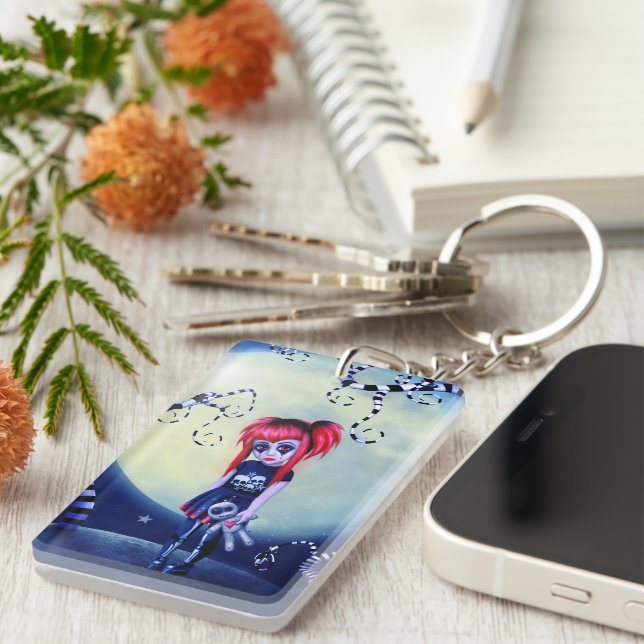 Porte-clefs Poupée gothique au clair de lune (Devant droit)