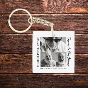 Porte-clefs Pour toujours dans nos coeurs papa grand-père Memo