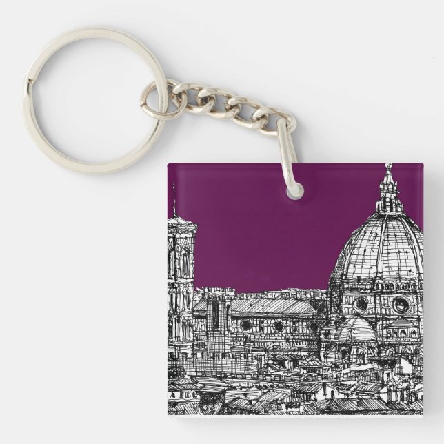 Porte-clefs Pourpre de duomo de Florence (Devant)