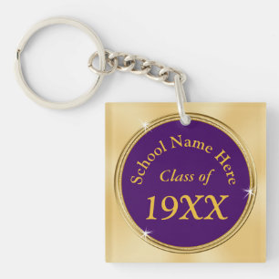 Porte-clefs Pourpre et cadeaux de la Réunion de classe d'or,