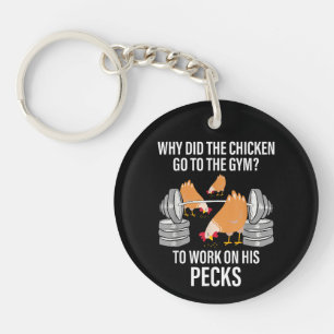Porte-clefs Pourquoi le poulet est-il allé à la gym drôle d'an