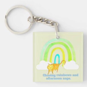 Porte-clefs Poursuivre les arcs-en-ciel et les siestes Mignon
