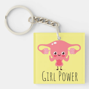 Porte-clefs Power Girl / Puns Uterus / Plaisanteries Uterus