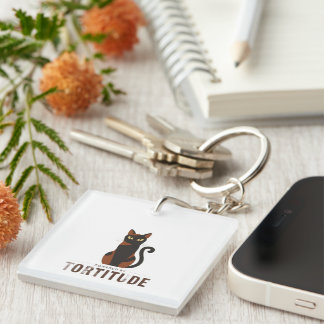 Porte-clefs Powered by Tortitude Funny Cat Graphic