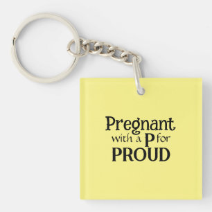 Porte-clefs Pregnant Fier Nouvelle Mère Typographie Cadeau pou