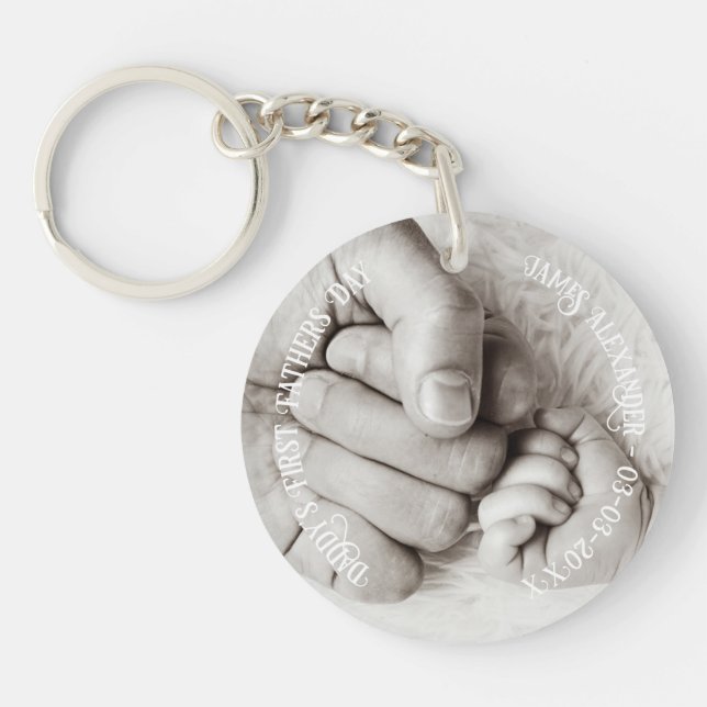 Porte-clefs Premier cadeau de Fête des pères de papa (Devant)