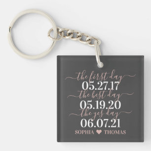 Porte-clefs Premier jour meilleur jour Oui Jour Mariage Date a