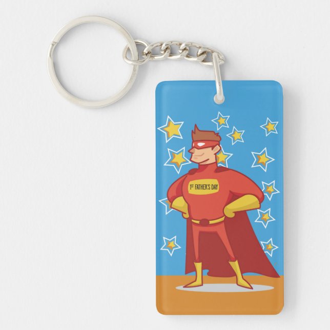 Porte-clefs Premier superhéros de Fête des pères (Devant)
