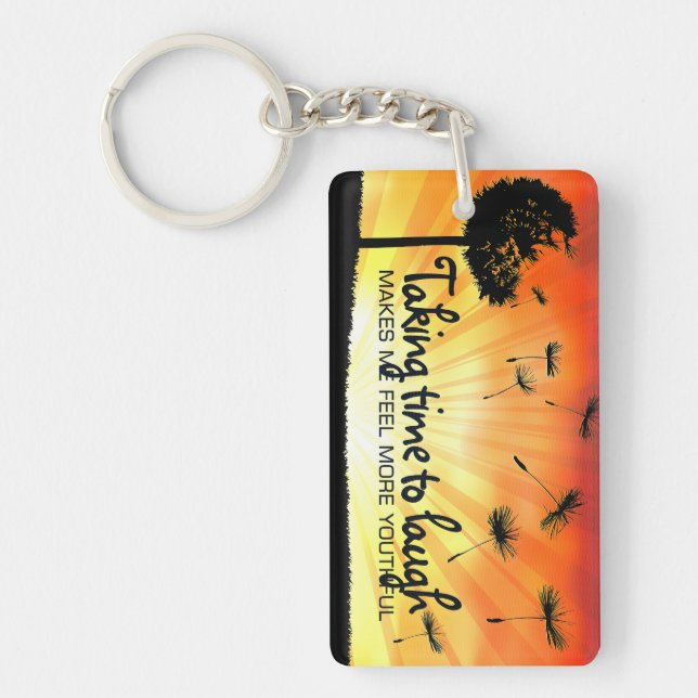 Porte-clefs "Prendre le temps de rire" Motivation Affirmation (Devant)