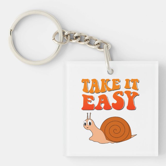 Porte-clefs Prenez-le facilement mignon Cartographie Snail Tex (Devant)