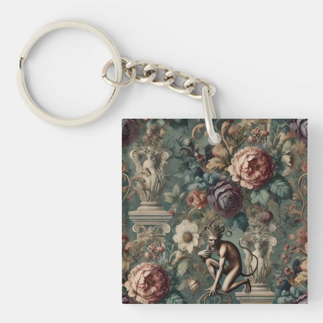 Porte-clefs Prenez un Bow - Gothique Floral Design (Devant)