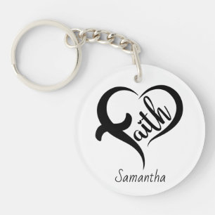 Porte-clefs Prénom Faith Inspiration de la typographie noire