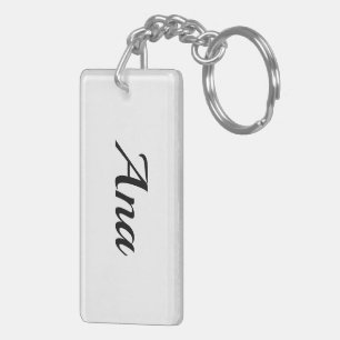 Porte-clefs prénom personnalisable Ana noir blanc