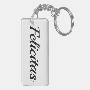 Porte-clefs prénom personnalisable Felicitas noir blanc