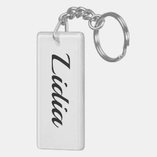 Porte-clefs prénom personnalisable Lidia noir blanc